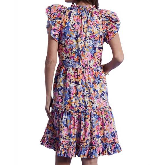 NEW TYLER BOE ursula cotton bouquet dress in multi-colored - Picture 3 of 4